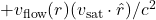 +v_{\text{flow}}(r)(v_{\text{sat}} \cdot \hat{r})/c^2