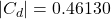 |C_d|=0.46130