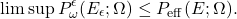 \[\limsup P^\epsilon_\omega(E_\epsilon; \Omega) \leq P_{\mathrm{eff}}(E; \Omega).\]