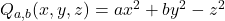 Q_{a,b}(x,y,z)=ax^{2}+by^{2}-z^{2}