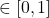 \in[0,1]