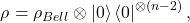 \[\rho = \rho_{Bell} \otimes \left| 0 \right\rangle\left\langle 0 \right|^{\otimes (n - 2)},\]