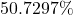 50.7297\%