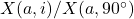 X(a, i)/X(a, 90^\circ)