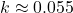 k \approx 0.055