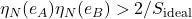\eta_N(e_A)\eta_N(e_B)>2/S_{\text{ideal}}
