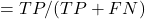 = TP/(TP+FN)