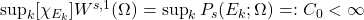 \sup_k [\chi_{E_k}]{W^{s,1}(\Omega)} = \sup_k P_s(E_k;\Omega) =: C_0 < \infty