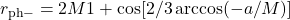 r_{\mathrm{ph}-} = 2M{1 + \cos[2/3\arccos(-a/M)]}