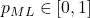 p_{ML} \in [0,1]