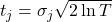 Rendered by QuickLaTeX.com t_j = \sigma_j \sqrt{2 \ln T}