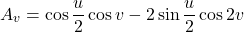 \[A_{v}=\cos\frac{u}{2}\cos v-2\sin\frac{u}{2}\cos 2v\]