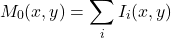 \begin{equation*}M_0(x,y) = \sum_{i} I_i(x,y)\end{equation*}