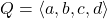 Q=\langle a,b,c,d\rangle