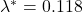 \lambda^* = 0.118