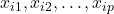 x_{i1}, x_{i2}, \dots, x_{ip}