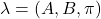 \lambda = (A, B, \pi)