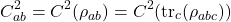 \begin{equation*}C_{ab}^2 = C^2(\rho_{ab}) = C^2(\text{tr}_c(\rho_{abc}))\end{equation*}