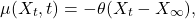 \begin{equation*}\mu(X_t, t) = -\theta (X_t - X_{\infty}),\end{equation*}