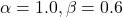 \alpha = 1.0,\; \beta = 0.6