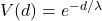 V(d)=e^{-d/\lambda}