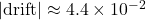 |\mathrm{drift}| \approx 4.4 \times 10^{-2}
