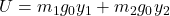 U = m_1 g_0 y_1 + m_2 g_0 y_2