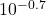 10^{-0.7}