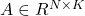 A\in R^{N\times K}