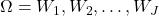 \Omega = {W_1, W_2, \dots, W_J}