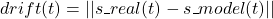 \begin{equation*} drift(t)=||s\_real(t)-s\_model(t)|| \end{equation*}