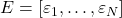 E=[\varepsilon_1,\ldots,\varepsilon_N]