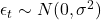 Rendered by QuickLaTeX.com \epsilon_t \sim N(0, \sigma^2)
