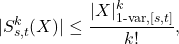 \[|S_{s,t}^k(X)| \leq \frac{|X|_{1\text{-var},[s,t]}^k}{k!},\]