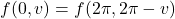 f(0,v)=f(2\pi,2\pi-v)