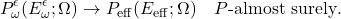 \[P^\epsilon_\omega(E^\epsilon_\omega; \Omega) \to P_{\mathrm{eff}}(E_{\mathrm{eff}}; \Omega) \quad P\text{-almost surely}.\]