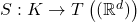 S:K\to T\left\left((\mathbb{R}^d)\right)