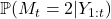 \mathbb{P}(M_t = 2 | Y_{1:t})