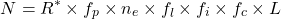 \begin{equation*} N = R^* \times f_p \times n_e \times f_l \times f_i \times f_c \times L\end{equation*}