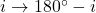 i \to 180^\circ - i