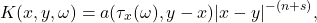 \[K(x,y,\omega) = a(\tau_x(\omega), y-x) |x-y|^{-(n+s)},\]