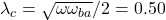 \lambda_c = \sqrt{\omega\omega_{ba}}/2 = 0.50