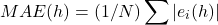 \[MAE(h) = (1/N) \sum |e_i (h)|\]