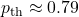 p_{\mathrm{th}} \approx 0.79