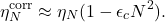 \begin{equation*}\eta_N^{\mathrm{corr}}\approx\eta_N (1-\epsilon_c N^2).\end{equation*}