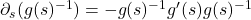 \partial_s(g(s)^{-1}) = -g(s)^{-1}g'(s)g(s)^{-1}