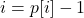 i = p[i] - 1