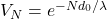 V_N=e^{-Nd_0/\lambda}