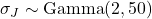 \sigma_J \sim \text{Gamma}(2, 50)