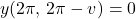 \[y(2\pi,\,2\pi-v)=0\]